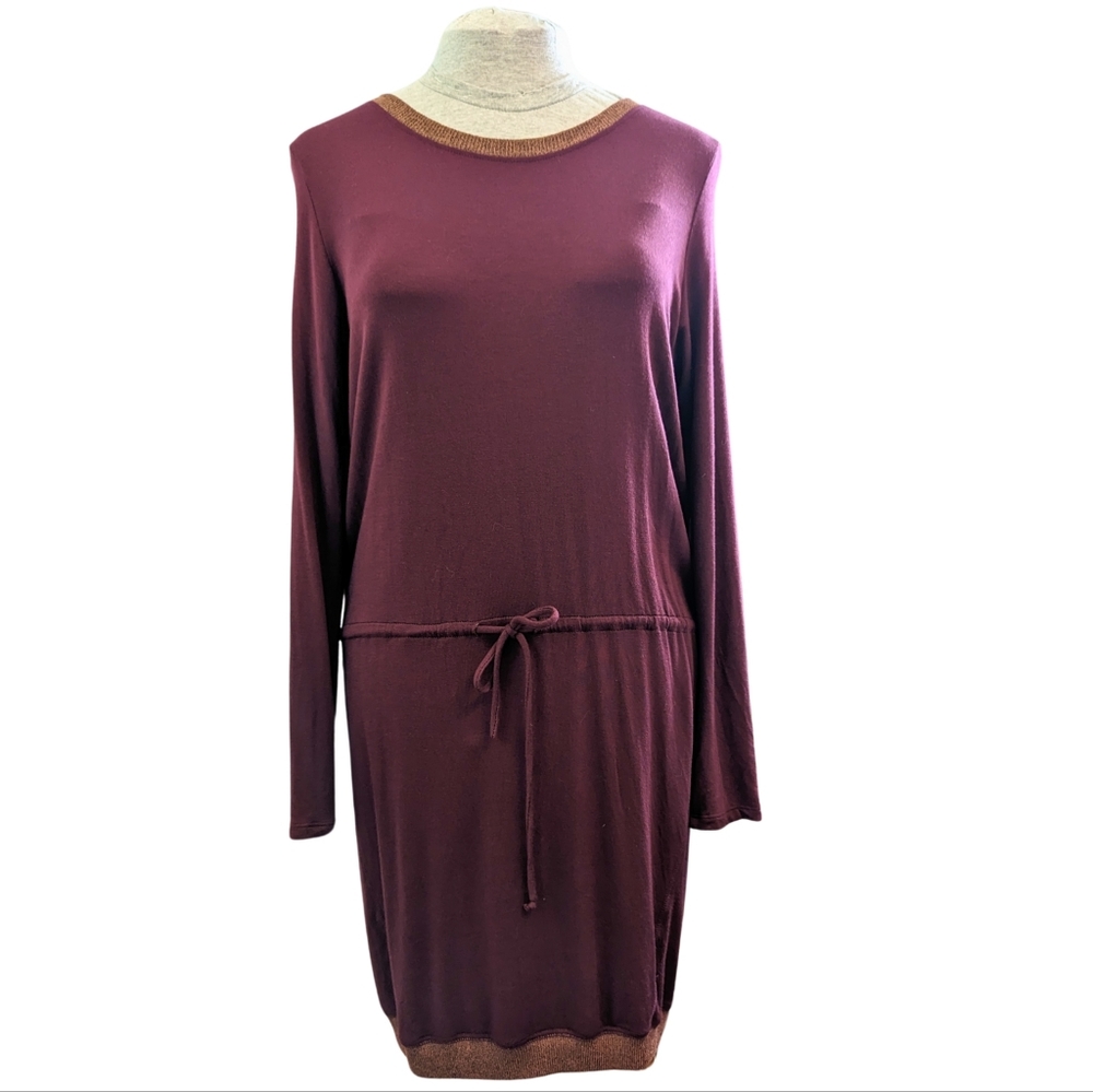 Le Lis size L supersoft jersey knit low waisted long sleeve sweater dress EUC